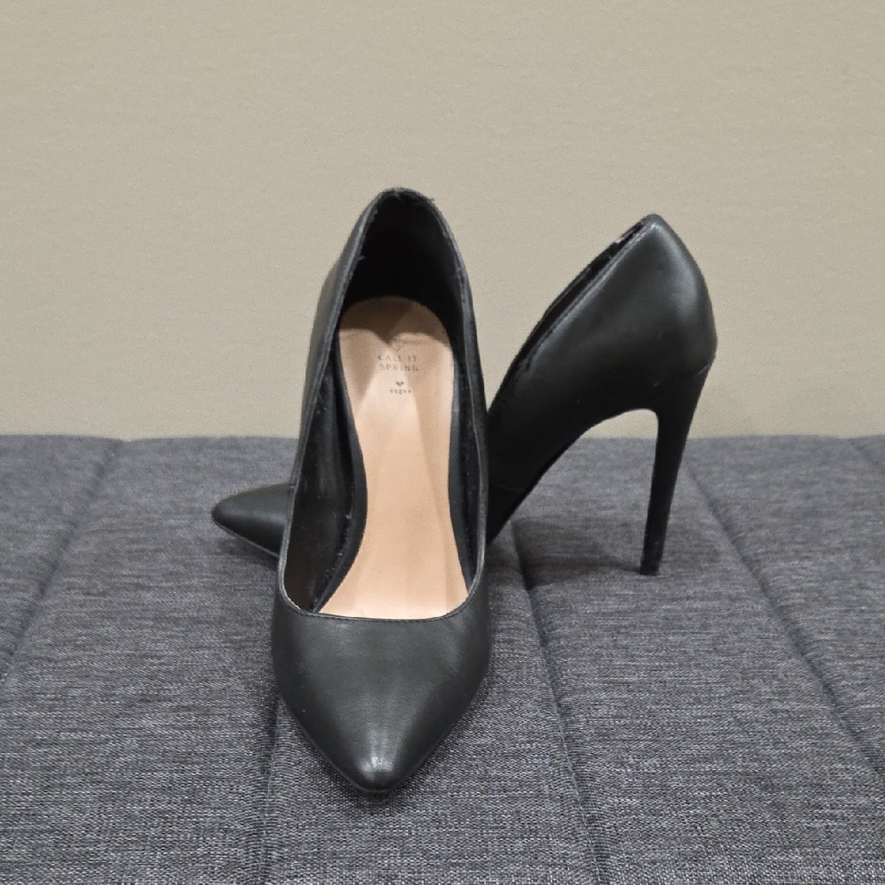 Black Vegan Leather Stilettos By Call It Spring
